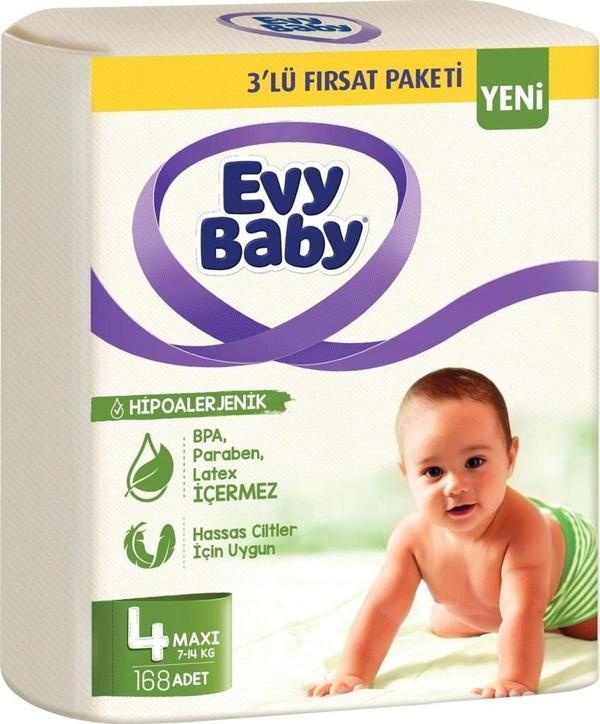 Evy Baby Bebek Bezi 3'lü Fırsat Paketi 4 Numara 168 Adet - Image 1