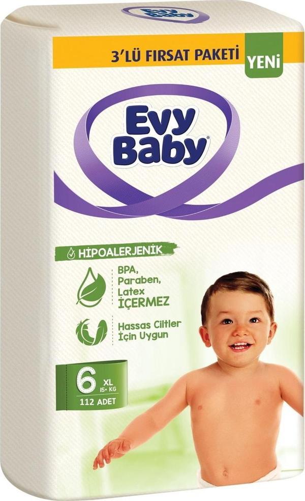 Evy Baby Bebek Bezi 3'lü Fırsat Paketi 6 Numara 112 Adet - Image 1