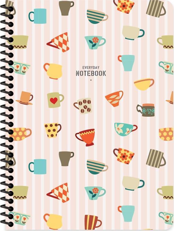 Keskin Color 16.5x22.5 Çizgili Defter Coffee - Pembe - Image 1