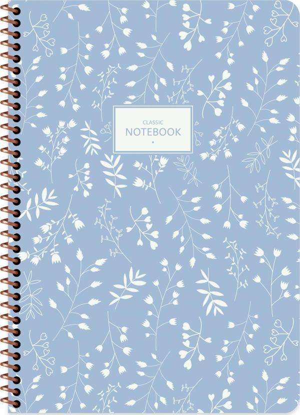 Keskin Color A4 Çizgili Defter Pastel Flora - Mavi - Image 1