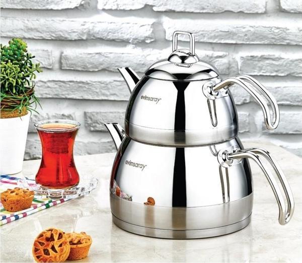 EvimSaray Çaydanlık Takımı Venüs Sade Mikro Boy - Image 1