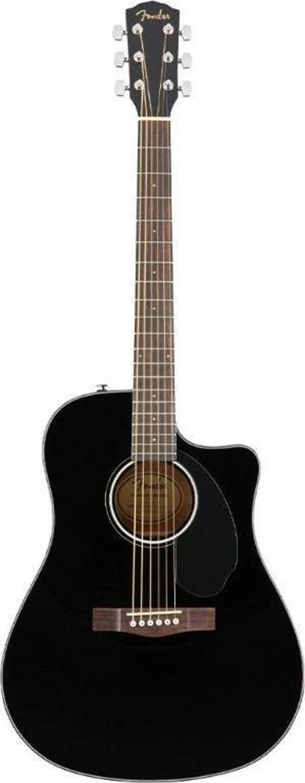 Fender CD-60SCE Dreadnought Black Elektro Akustik Gitar - Image 1