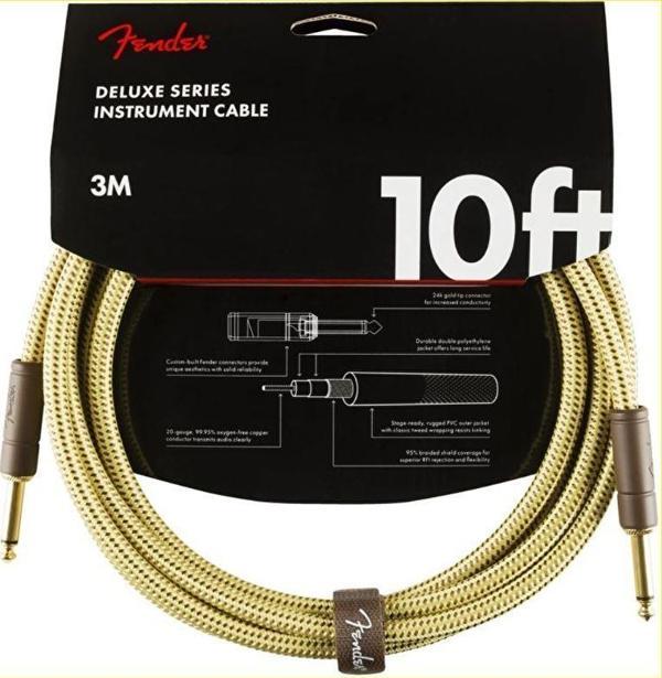 Fender Deluxe Düz/Düz Uçlu 3m Tweed Enstrüman Kablosu - Image 1
