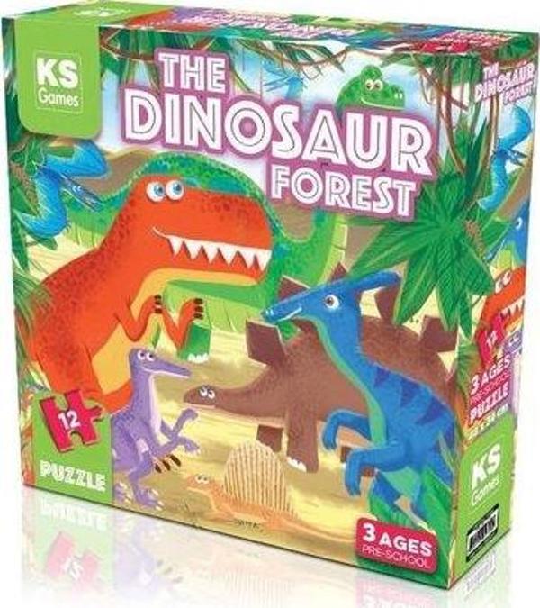 Ks Games Puzzle 12 Parça  Dinosaur Forest - Image 1