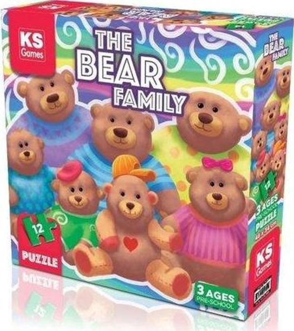 Ks Games Puzzle 12 Parça Bear Family - Image 1