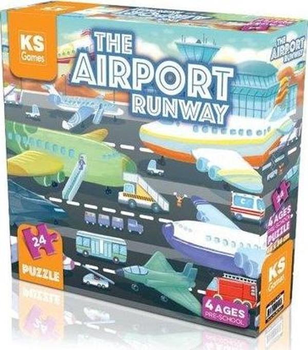Ks Games Puzzle 24 Parça  Airport Runway - Image 1