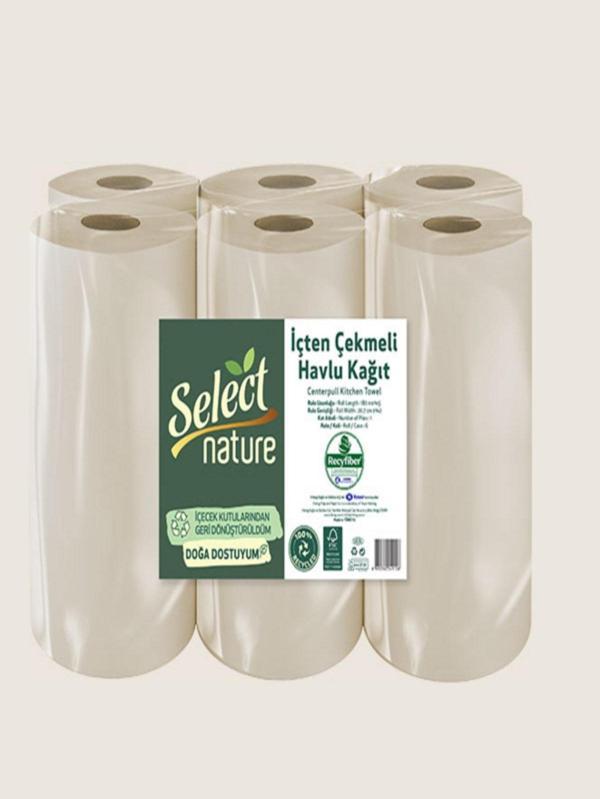 Select Nature Yeni Nesil İçten Çekmeli Havlu Kağıt 6 Adet - Image 1