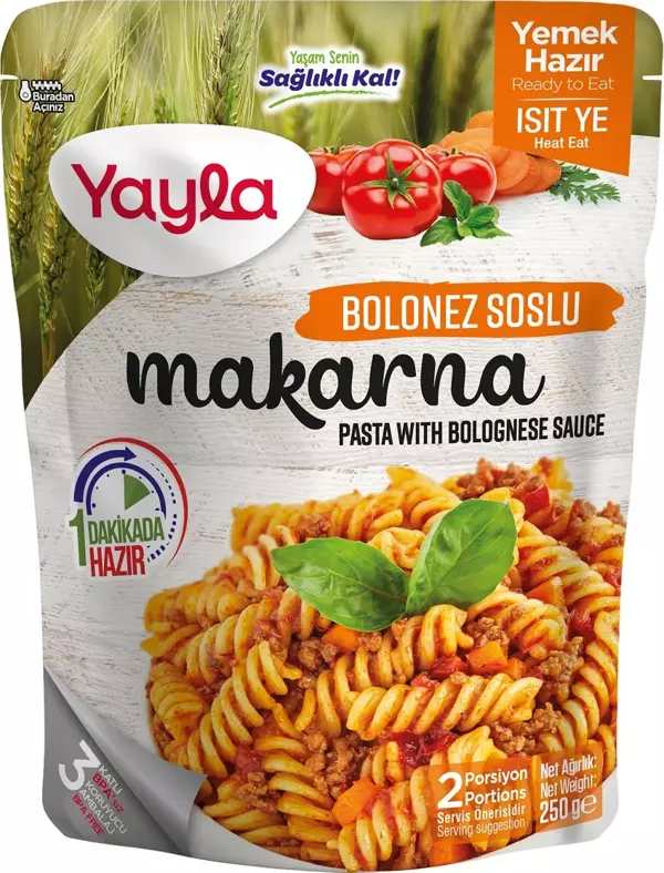 Yayla Yemek Hazır Bolonez Soslu Makarna 250 gr - Image 1