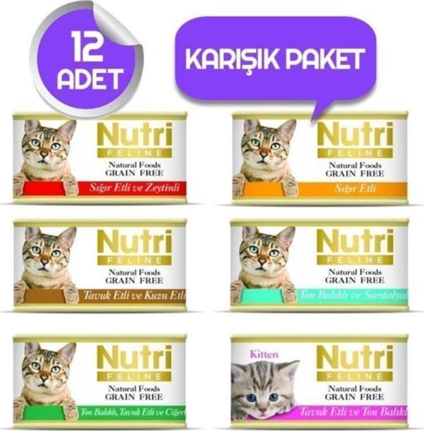 Nutri Feline Tahılsız Kedi Maması 12'li Özel Paket - Image 1