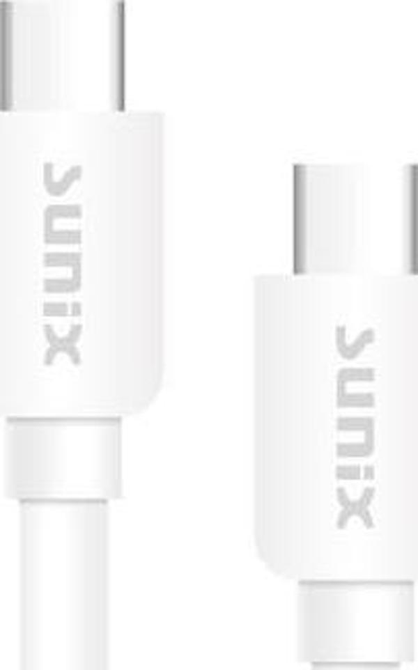 Sunix 2.1A Type-C / Type-C Şarj ve Data Kablosu 1m Beyaz SC-54 - Image 1