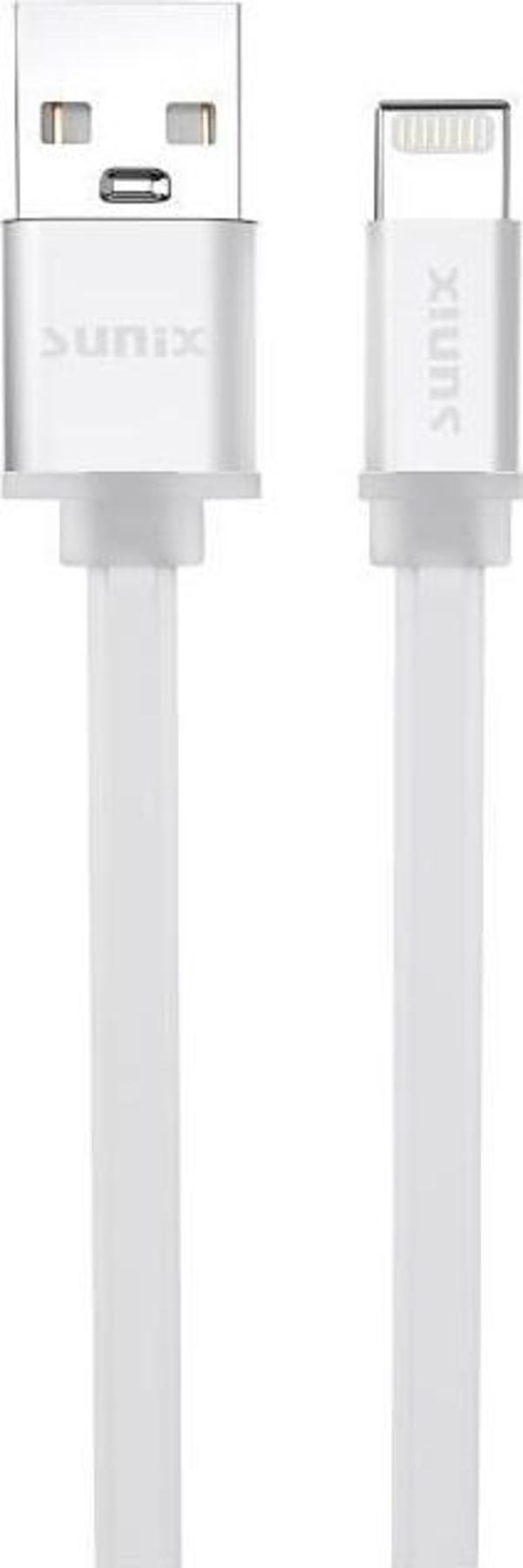 Sunix 3A Soft Kablo Lightning Şarj ve Data Kablosu Beyaz SC-03 - Image 1