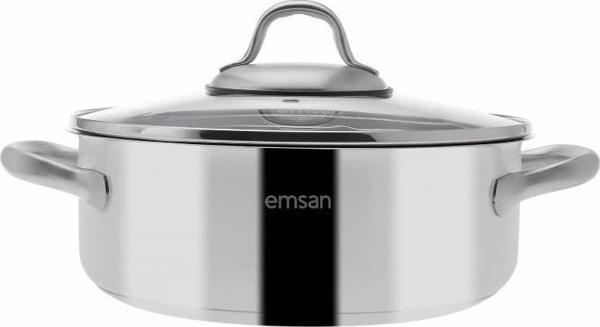 Emsan Tencere Paslanmaz Çelik Steel Force Kısa 26cm - Image 1