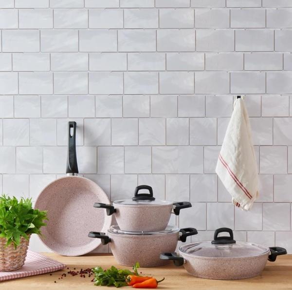 Emsan Tencere Seti Granit 7 Parça Oasis-S Lavander - Image 1