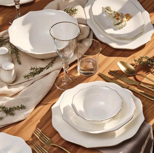 Emsan Yemek Takımı 59 Parça Fıne Bone Fd Maria Gold - Image 1
