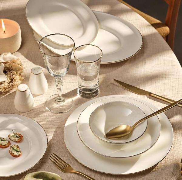 Emsan Yemek Takımı 60 Parça Fıne Bone Fd Alicia Gold - Image 1
