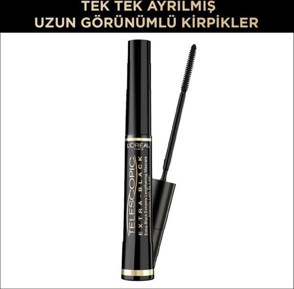 L'Oréal Paris Telescopic Carbon Black Maskara - Siyah - Image 1