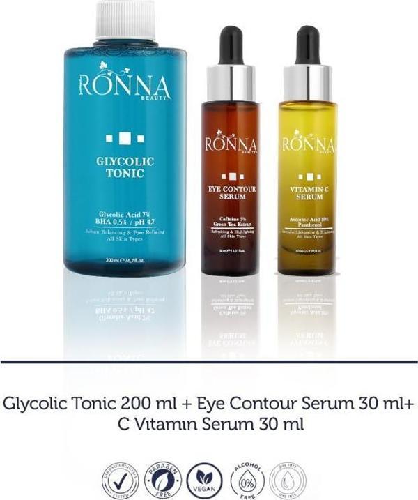 Ronna Beauty Göz Çevresi Aydınlatıcı Ve Renk Tonu Eşitleyici Cilt Bakım Seti - Image 1