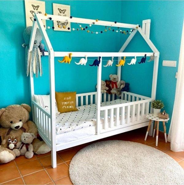 Baby Kinder Wh. Lovely Ahşap Montessori Bebek Ve Çocuk Oyun Evi Ve Karyolası - Image 1