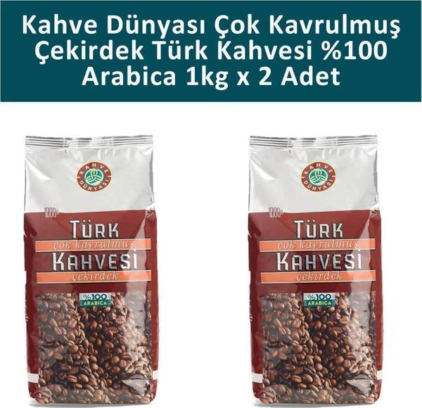Kahve Dünyası Çok Kavrulmuş Türk Kahvesi 1 kg x 2 Adet - Image 1