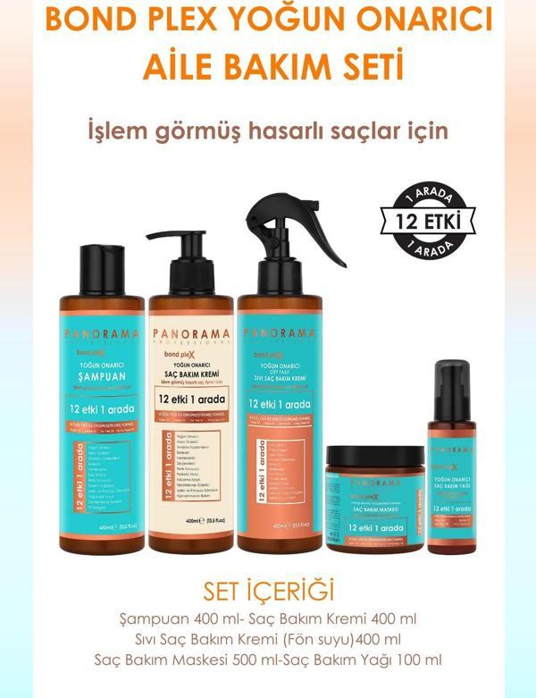 Panorama Professional Bond Plex Aile Bakım Seti (Argan-Jojoba-Tee Tree-Hemp Seed) 12 Etki 1 Arada - Image 1