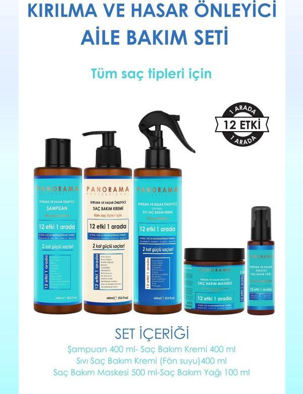 Panorama Professional Kırılma ve Hasar Önleyici Aile Bakım Seti 2 Kat Güçlü Saçlar 12 Etki 1 Arada - Image 1