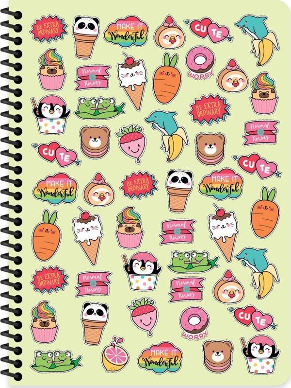 Keskin Color 16.5x22.5 Kareli Defter Sweet Fun - Sarı - Image 1