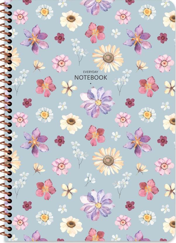 Keskin Color A4 Kareli Defter Çiçek - Mavi - Image 1