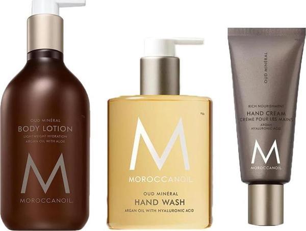 Moroccanoil Oud Mineral Body Lotion Vücut Losyonu + El Kremi +  El Sabunu 3lü Cilt Bakım Seti - Image 1