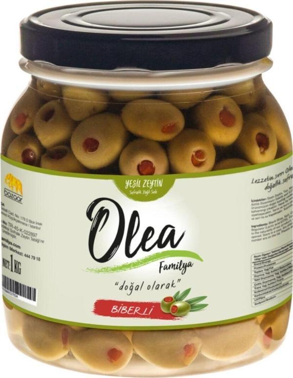 Olea Familya Yeşil Zeytin Biberli 1  kg - Image 1