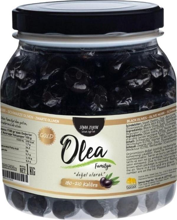 Olea Familya Zeytin Siyah 180-210 Klb 1 Kg Pet Yağlı Sele - Image 1