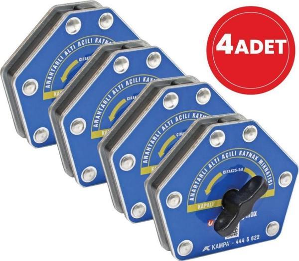 Çırak-25M/A Manyetik Kaynak Gönyesi 4 ADET On-Off Anahtarlı 6 Açılı, 15-25 Kg Kaynak Tutucu Mıknatıs - Image 1