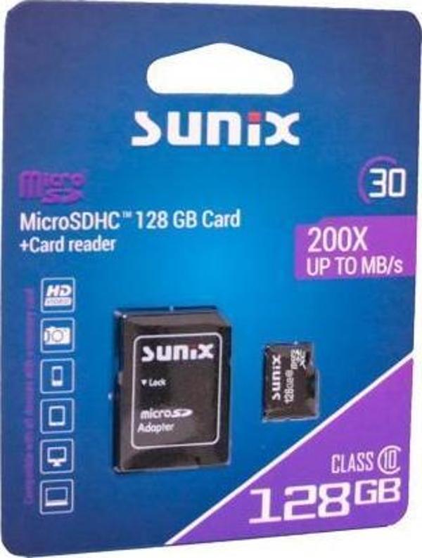 Sunix 200X Up To MB/s Class 10 MicroSHDC 128 GB Hafıza Kartı - Image 1
