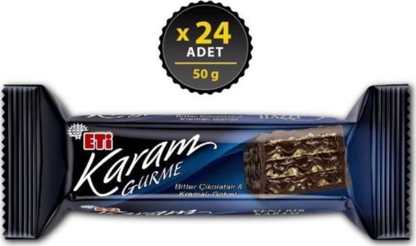 Eti Karam Gurme Bitter Çikolatalı Gofret 50 G X 24 Adet - Image 1