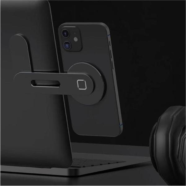 Sunix Metal Ayarlanabilir Laptop ve Monitör Yanı Manyetik Telefon Tutucu Siyah Stand-14 - Image 1