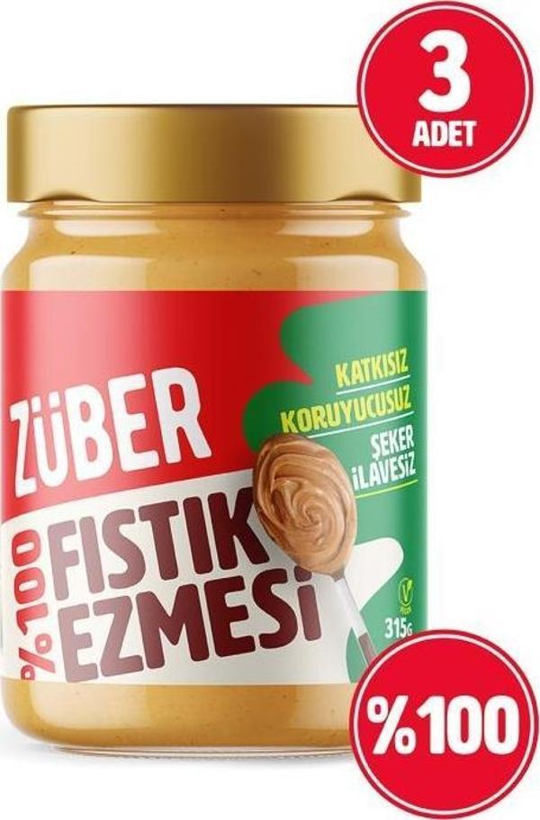 %100 Fıstık Ezmesi 315 gr x 3 Adet - Image 1