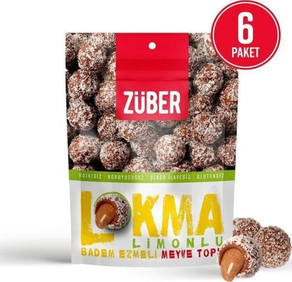 Lokma Limonlu Badem Ezmeli Meyve Topu 96 gr x 6 Paket - Image 1