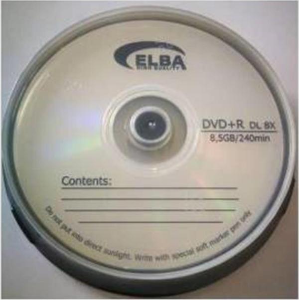 Elba DVD+R 8.5GB DL 240MIN 8X 10 lu Cakebox - Image 1