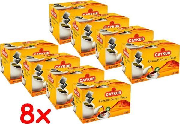 Çaykur 40'Lı Demlik Süzen Poşet Çay 200 Gr. 8'Li - Image 1