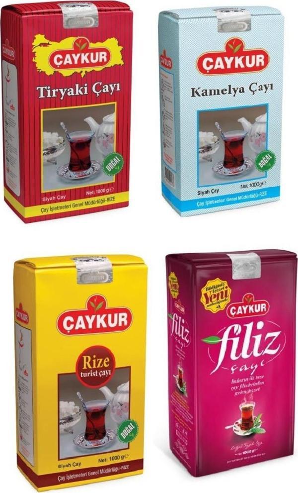 Çaykur Tiryaki, Filiz, Turist Ve Kamelya Çayı 4'Lü Paket 1000 Gr X 4 - Image 1