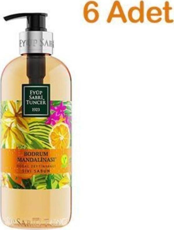 Eyüp Sabri Tuncer Bodrum Mandalinası Doğal Zeytinyağlı Sıvı Sabun 500 Ml - 6 Adet - Image 1