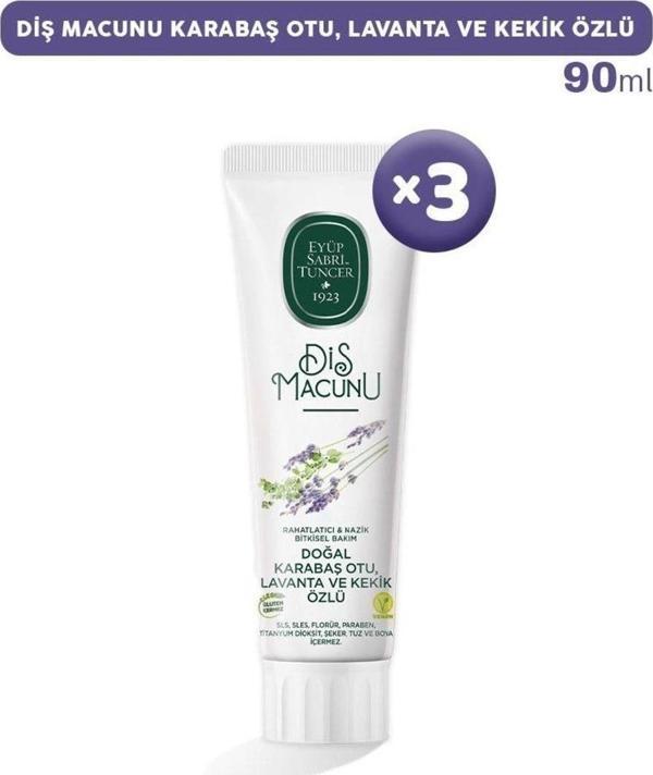 Eyüp Sabri Tuncer Diş Macunu Karabaş Otu, Lavanta Ve Kekik Özlü 90 Ml X 3 - Image 1