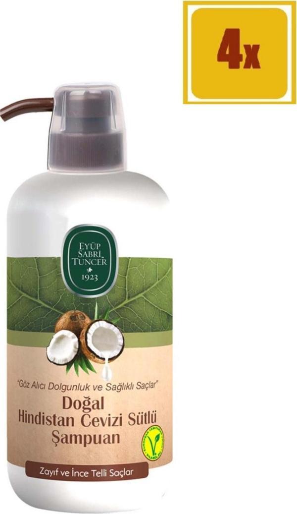 Eyüp Sabri Tuncer Doğal Hindistan Cevizi Sütlü Şampuan 600 Ml 4 Adet - Image 1