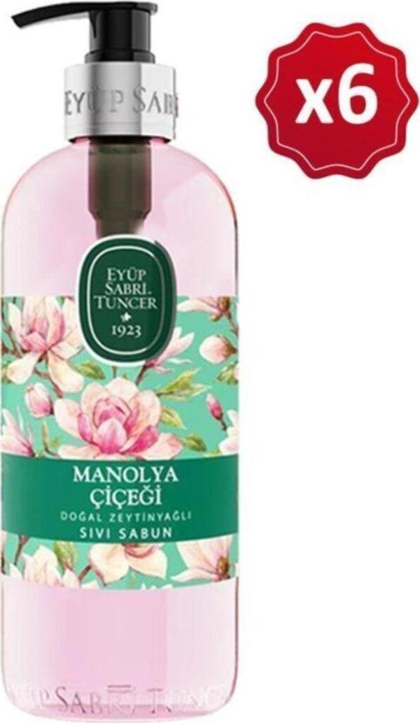 Eyüp Sabri Tuncer Doğal Zeytinyağlı Sıvı Sabun Manolya Çiçeği 500 Ml X 6 Adet - Image 1