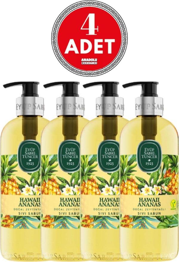 Eyüp Sabri Tuncer Hawaii Ananas Doğal Zeytinyağlı Sıvı Sabun 500 Ml 4 Adet - Image 1