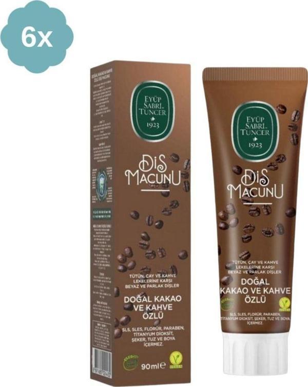 Eyüp Sabri Tuncer Kakao Ve Kahve Özlü Diş Macunu 90 Ml X 6 Adet - Image 1