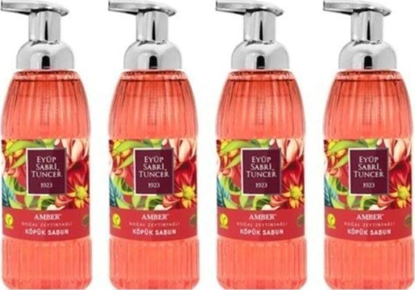 Eyüp Sabri Tuncer Zeytinyağlı Amber Köpük Sabun 500Ml X 4 Adet - Image 1