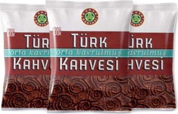 Kahve Dünyası Orta Kavrulmuş Türk Kahvesi 100Gr*3'Lü - Image 1