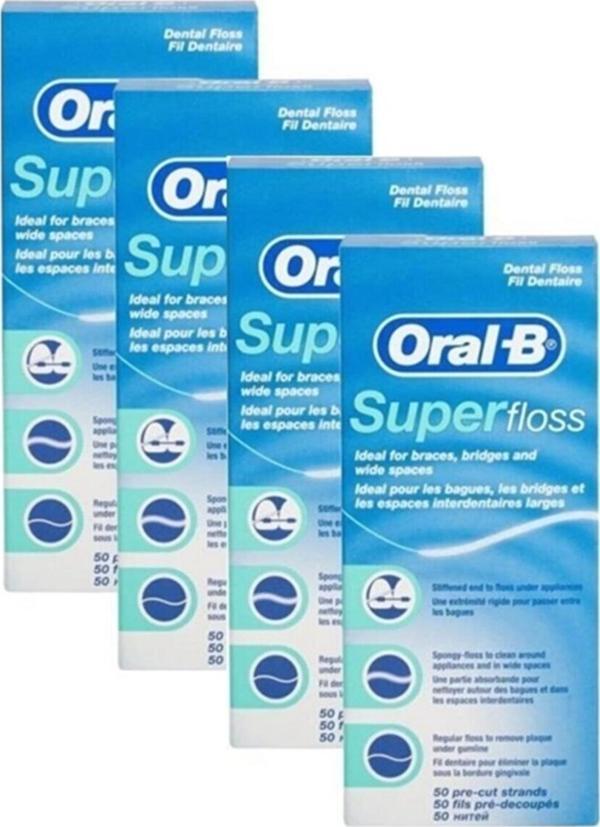 Oral-B Diş Ipi Super Floss 50 Adet X 4 Adet - Image 1