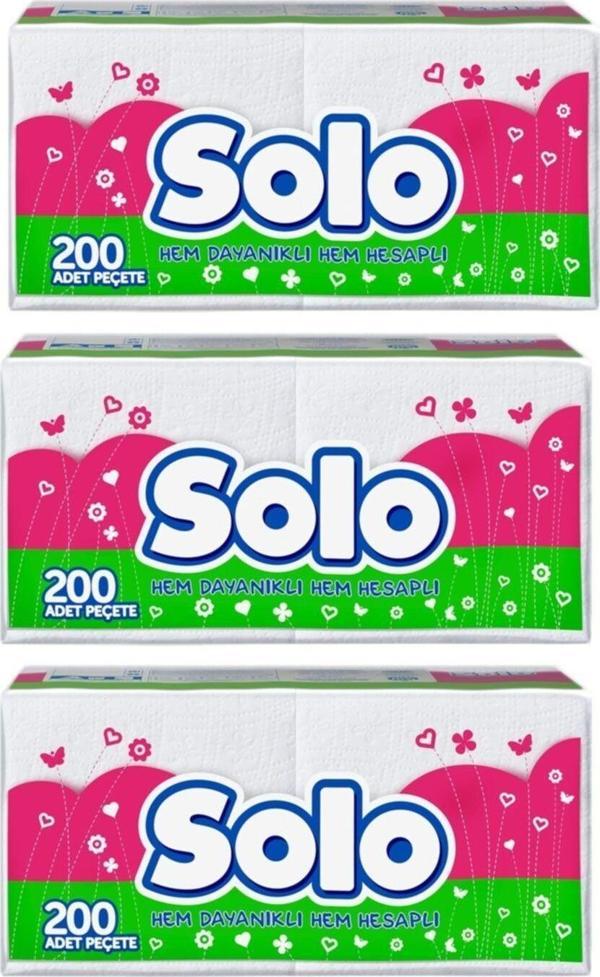 Solo 200'Lü Peçete 3X200=600 Yaprak - Image 1
