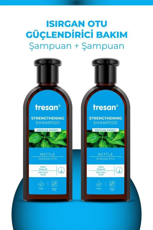 Tresan Isırgan Otu Dökülme Karşıtı Ve Güçlendirici Bakım Şampuanı Yağlı Saçlar Için 300 Ml X 2 Adet - Image 1